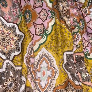 zara silk button up printed blouse